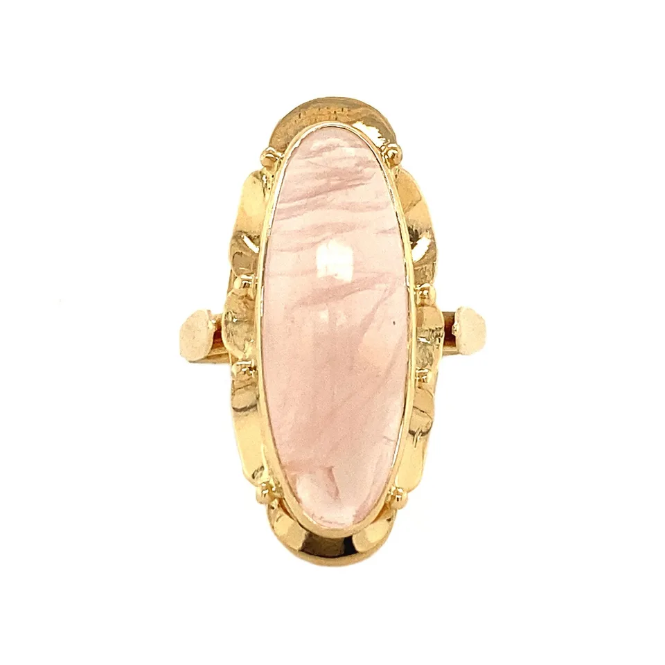 Vintage 14K Gold Ring with Rose Quartz