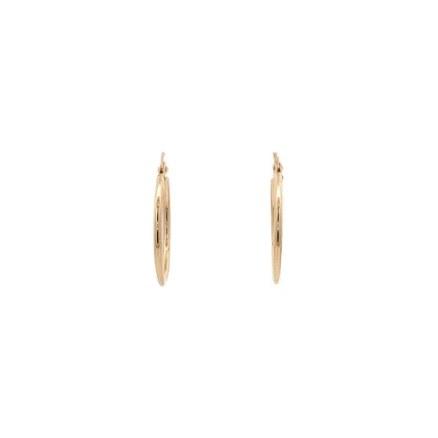 Vintage Smooth 9K Gold Hoop Earrings