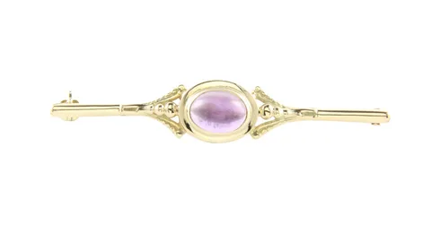 Vintage 14K Gold Brooch with Amethyst