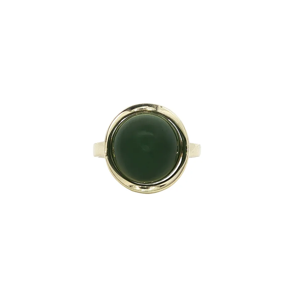 Vintage 14K Gold Ring with Nephrite Jade