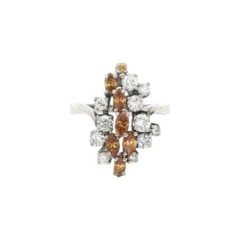 Vintage 14K White Gold Ring with Diamond