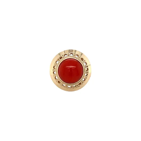 Vintage 14K Gold Ring with Red Coral