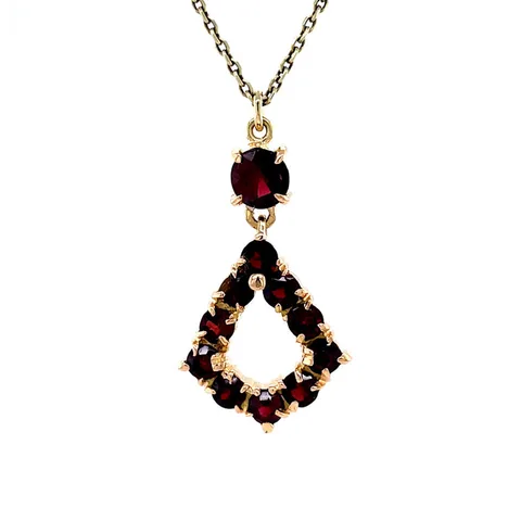 Vintage 18K Gold Pendant with Garnet