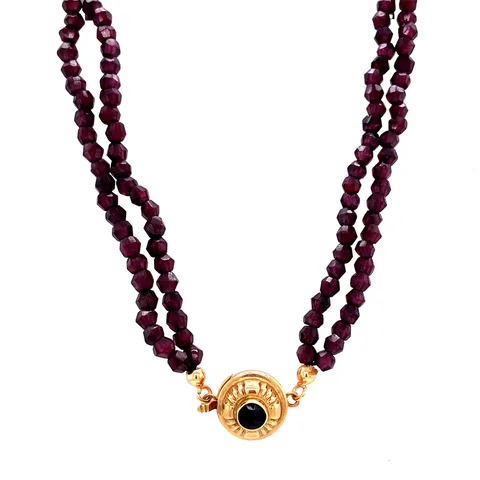 Vintage Garnet Necklace with 14K Gold Clasp