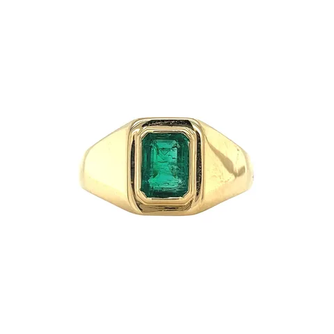 Vintage 18K Gold Ring with Emerald