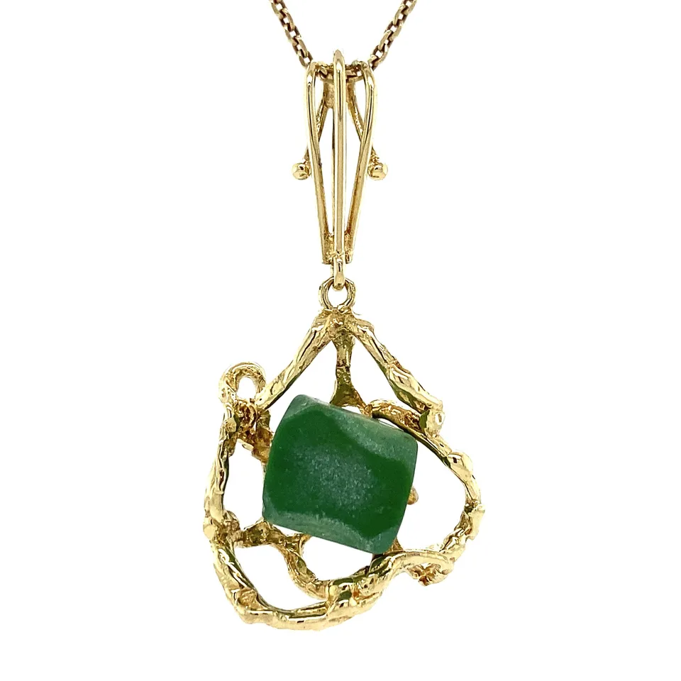 Vintage 14K Gold Pendant with Turquoise
