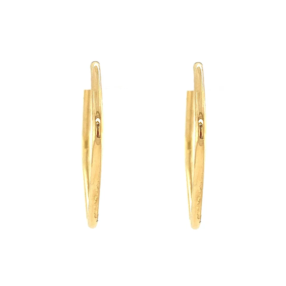 Vintage 18K Gold Fancy Hoop Earrings