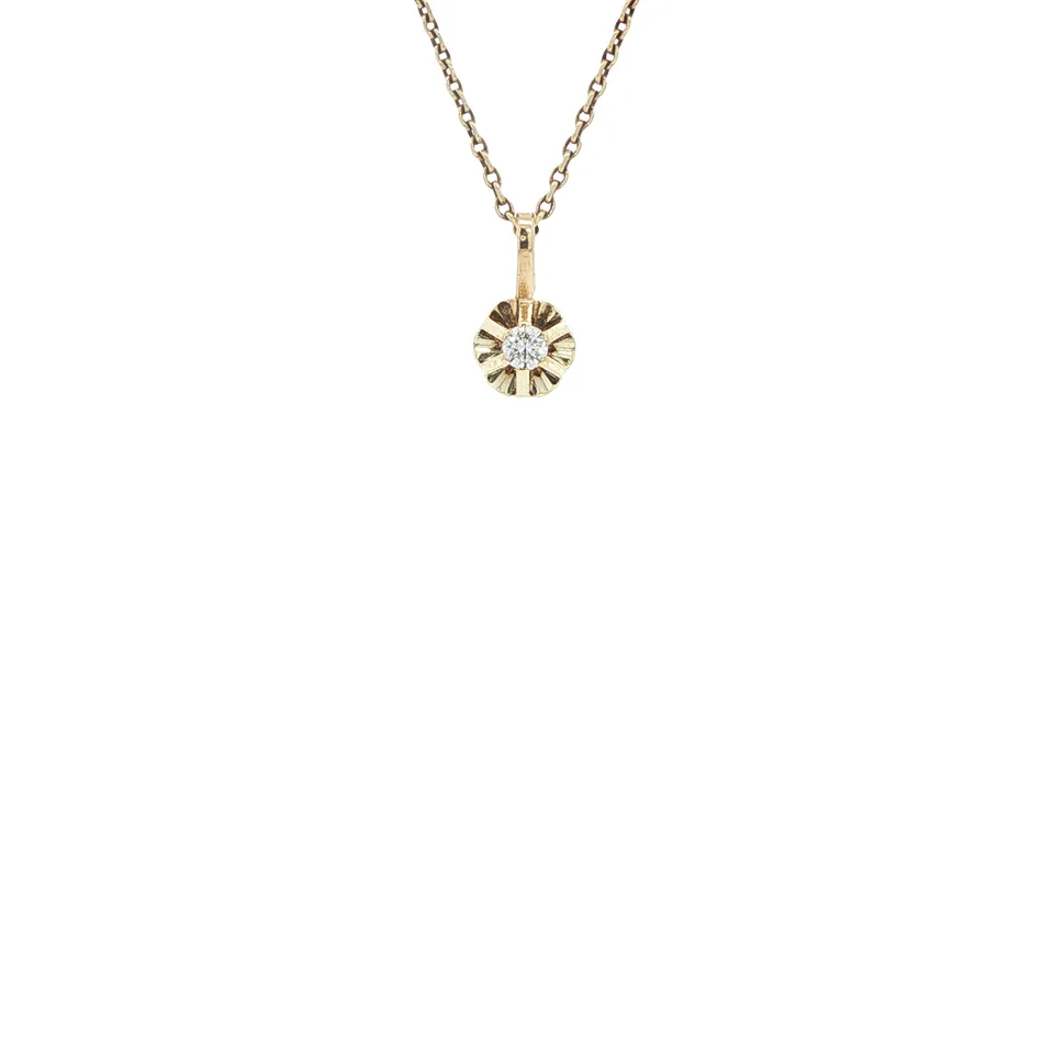 Vintage 14K Gold Solitaire Pendant with Diamond