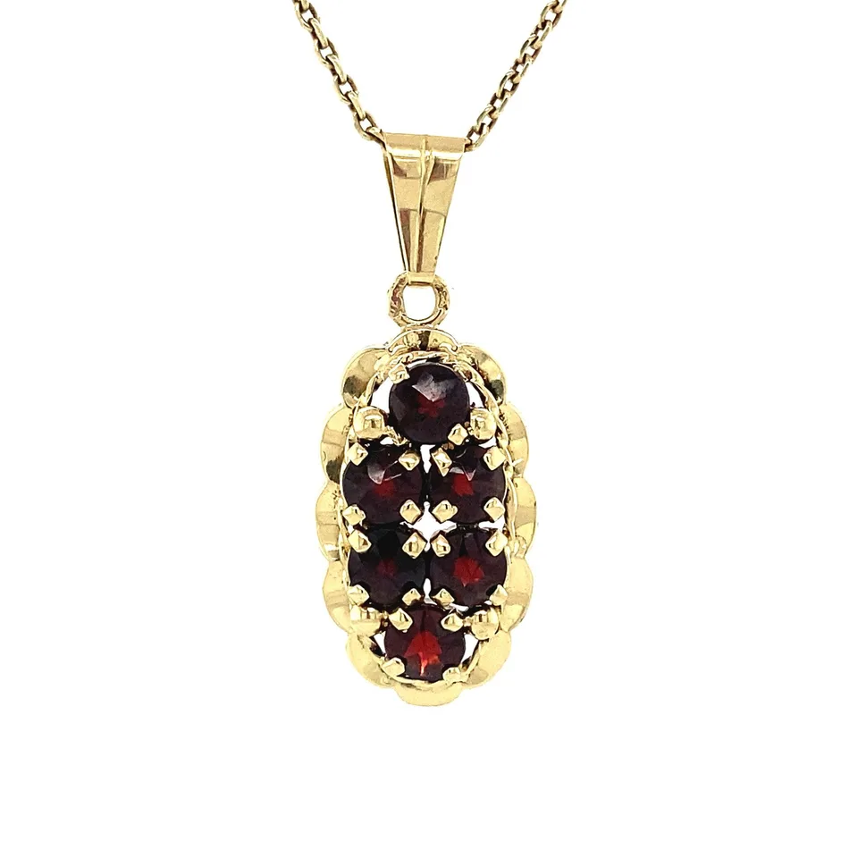 Vintage 14K Gold Pendant with Garnet