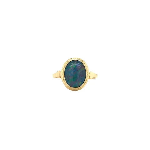 Vintage 14K Gold Ring with Opal Triplet