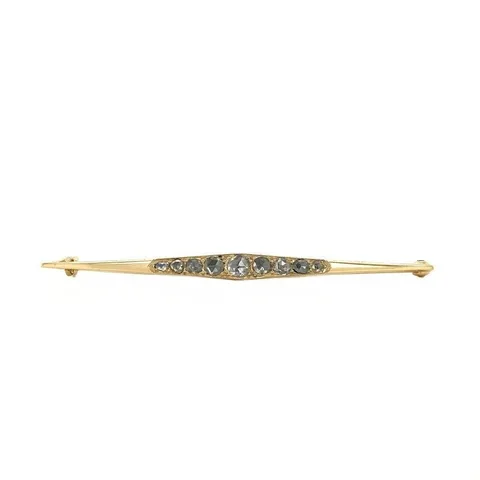 Vintage 14K Gold Brooch with Rose Cut Diamond