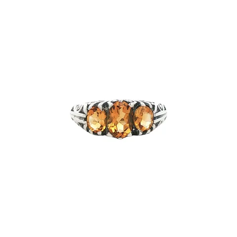 Vintage Sterling Silver Ring with Citrine