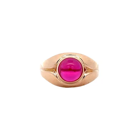 Vintage 18K Rose Gold Ring with Colored Stone