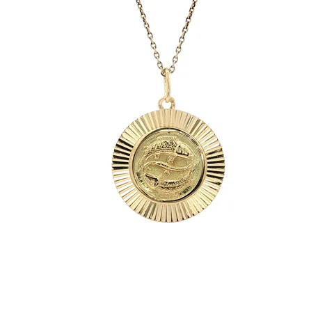Vintage 14K Gold Zodiac Fish Pendant