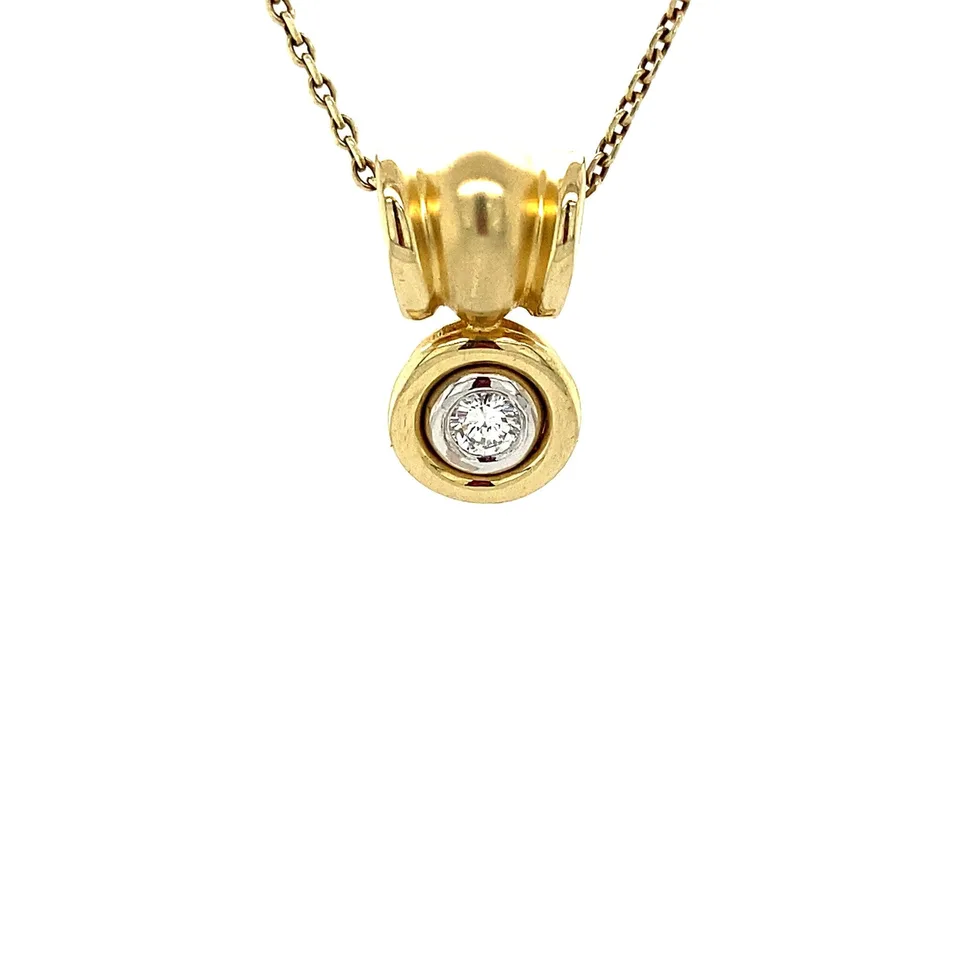 Vintage 14K Gold Pendant with Diamond