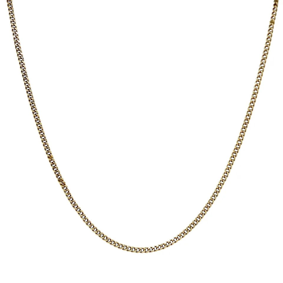 Vintage 14K Gold Long Necklace Curb 40 cm