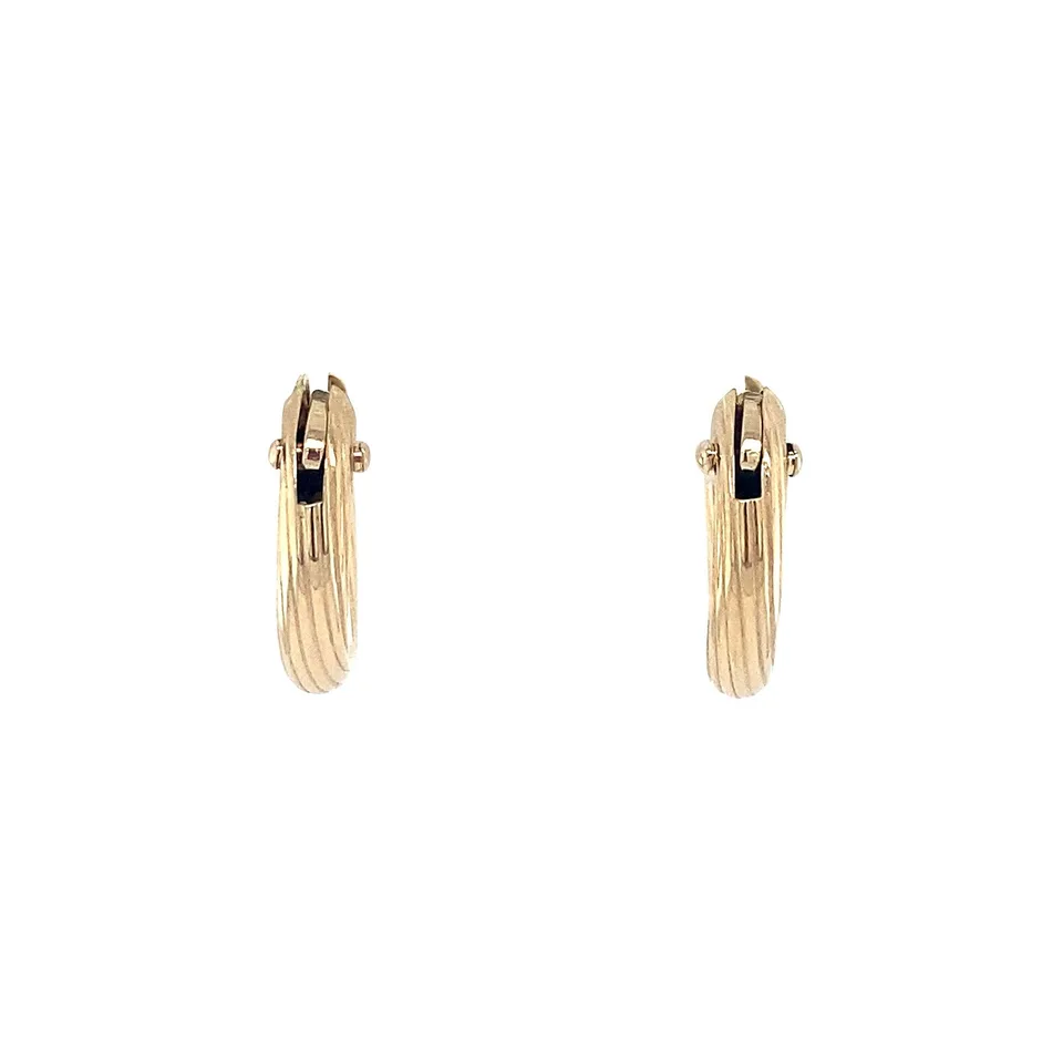 Vintage 14K Gold Hoop Earrings Fancy