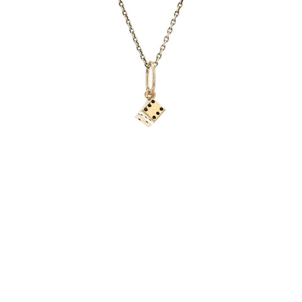 Vintage Dobbelsteen 10K Gold Pendant