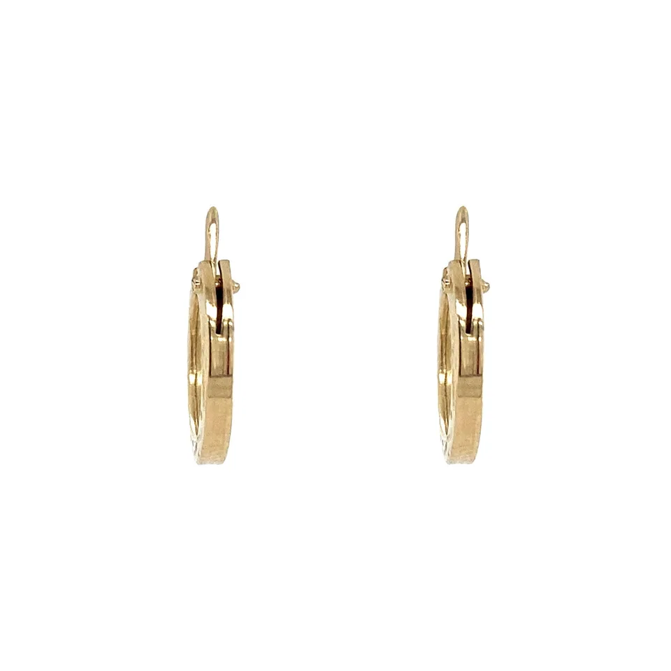 Vintage 14K Gold Fancy Hoop Earrings