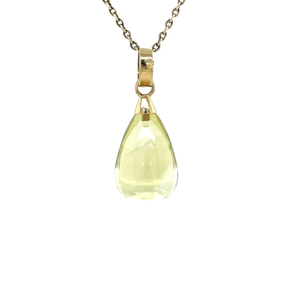 Vintage 14K Gold Pendant with Prasiolite