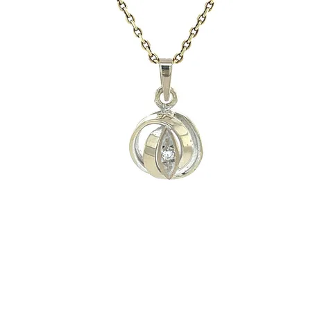 Vintage 14K White Gold Pendant with Diamond