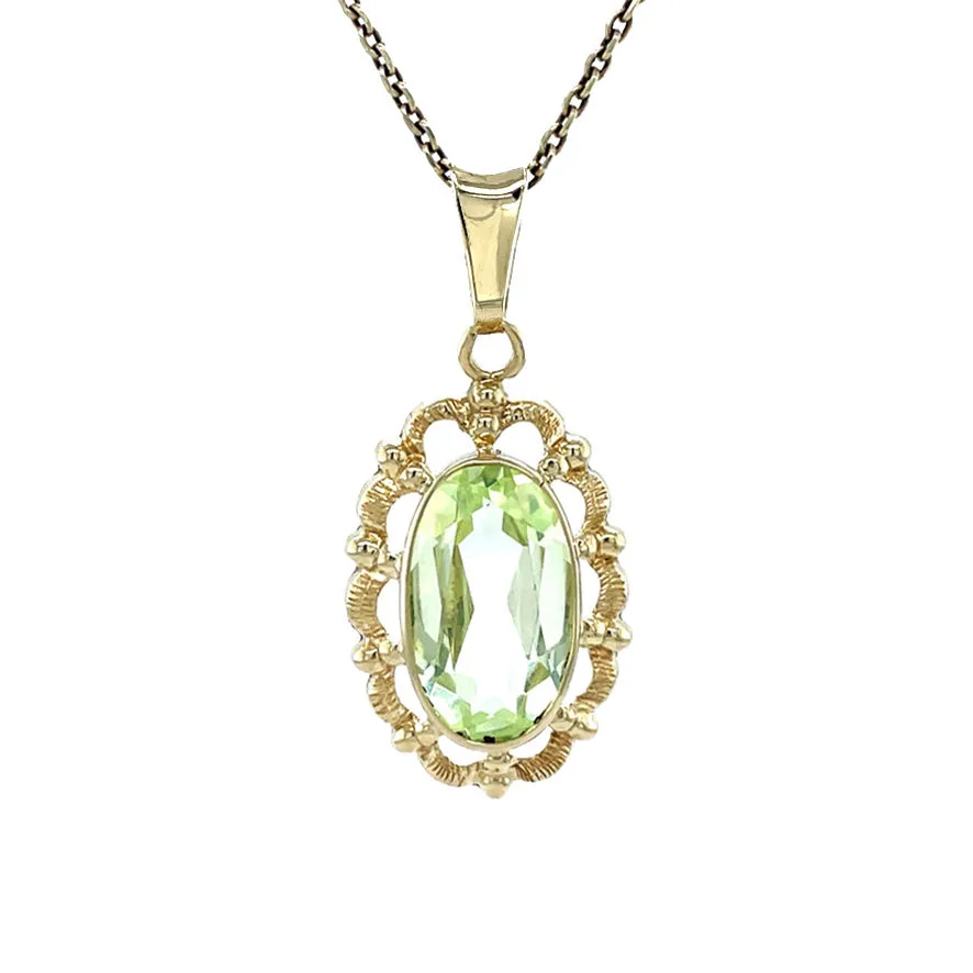 Vintage 14K Gold Pendant with Spinel