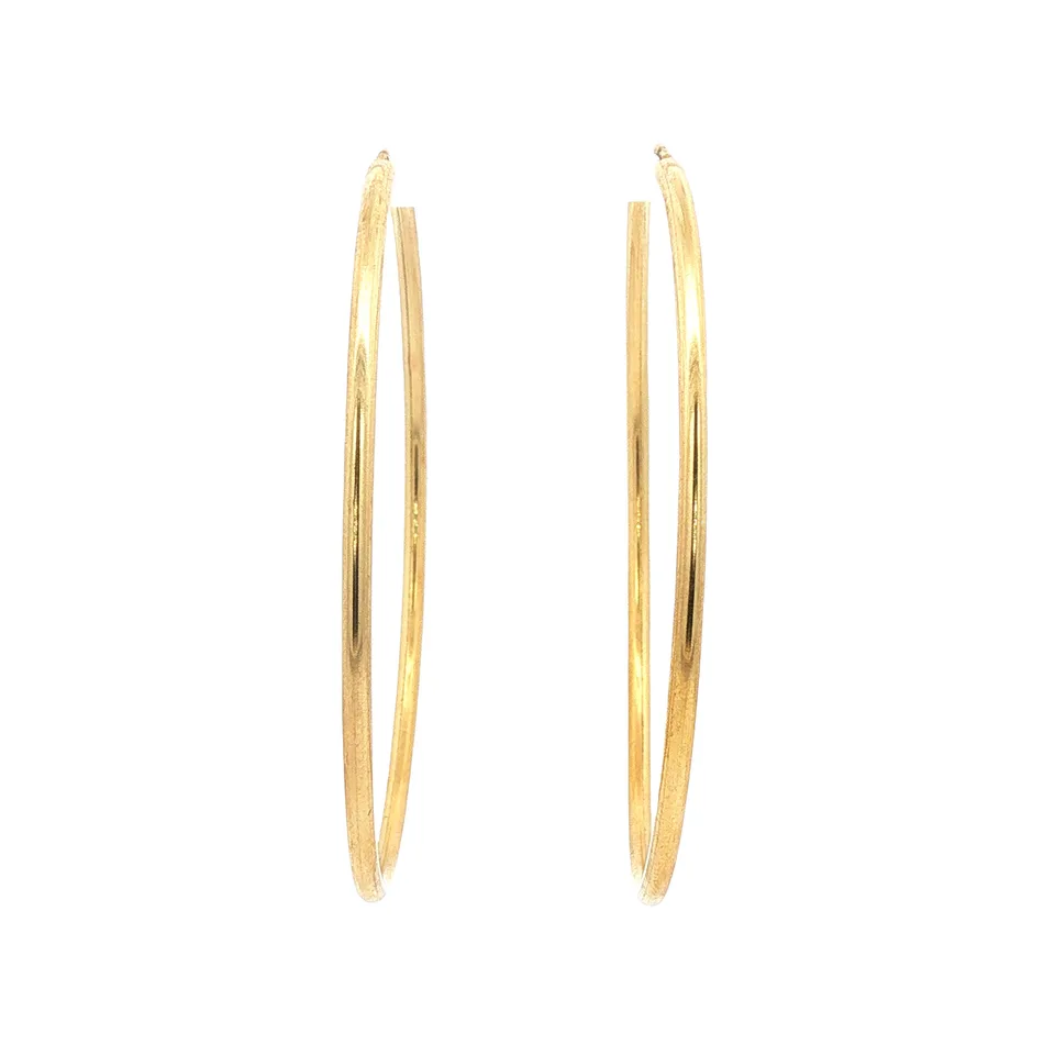 Vintage 14K Gold Smooth Hoop Earrings