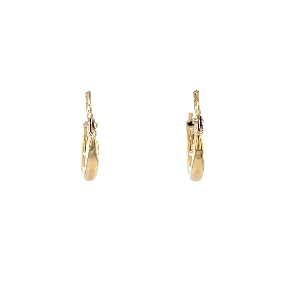 Vintage 14K Gold Smooth Hoop Earrings Mini
