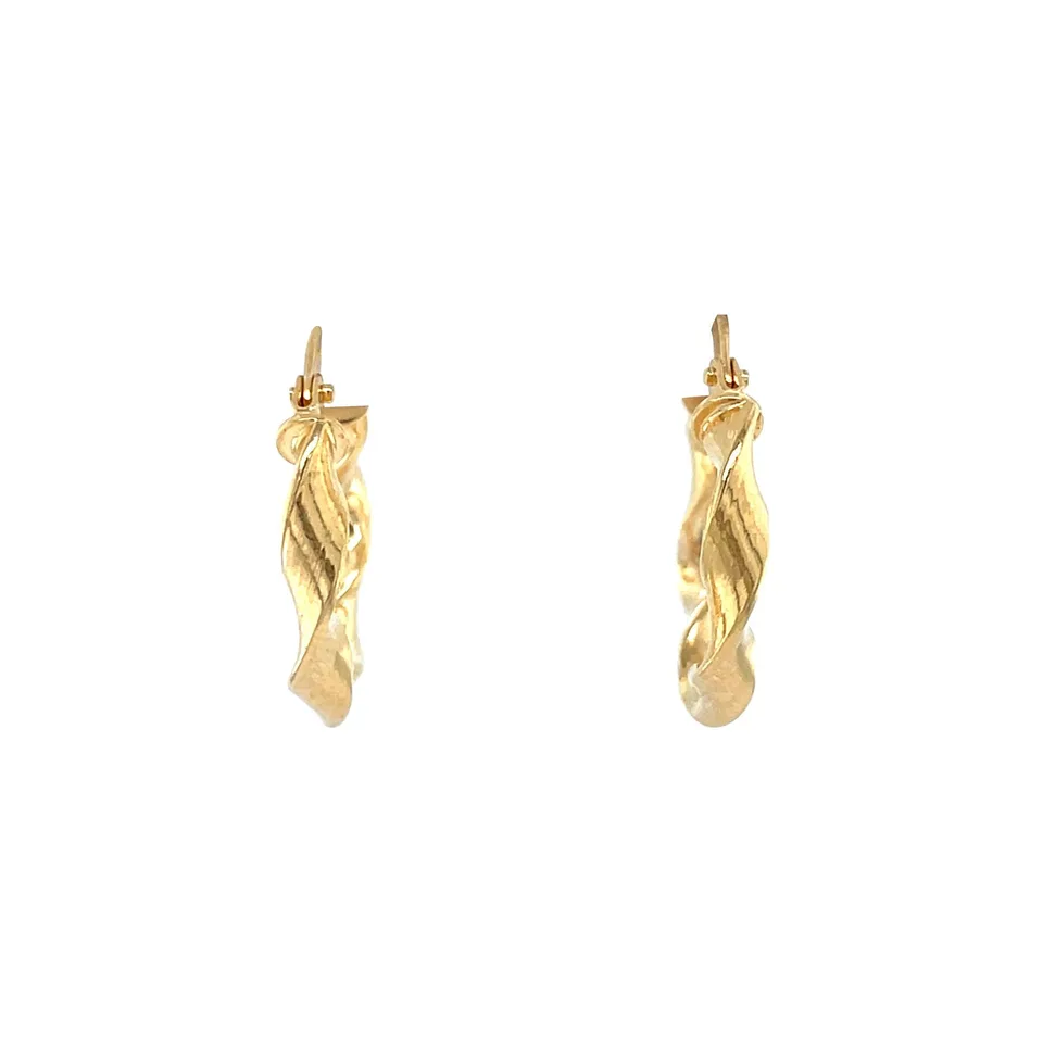 Vintage Twisted 9K Gold Hoop Earrings