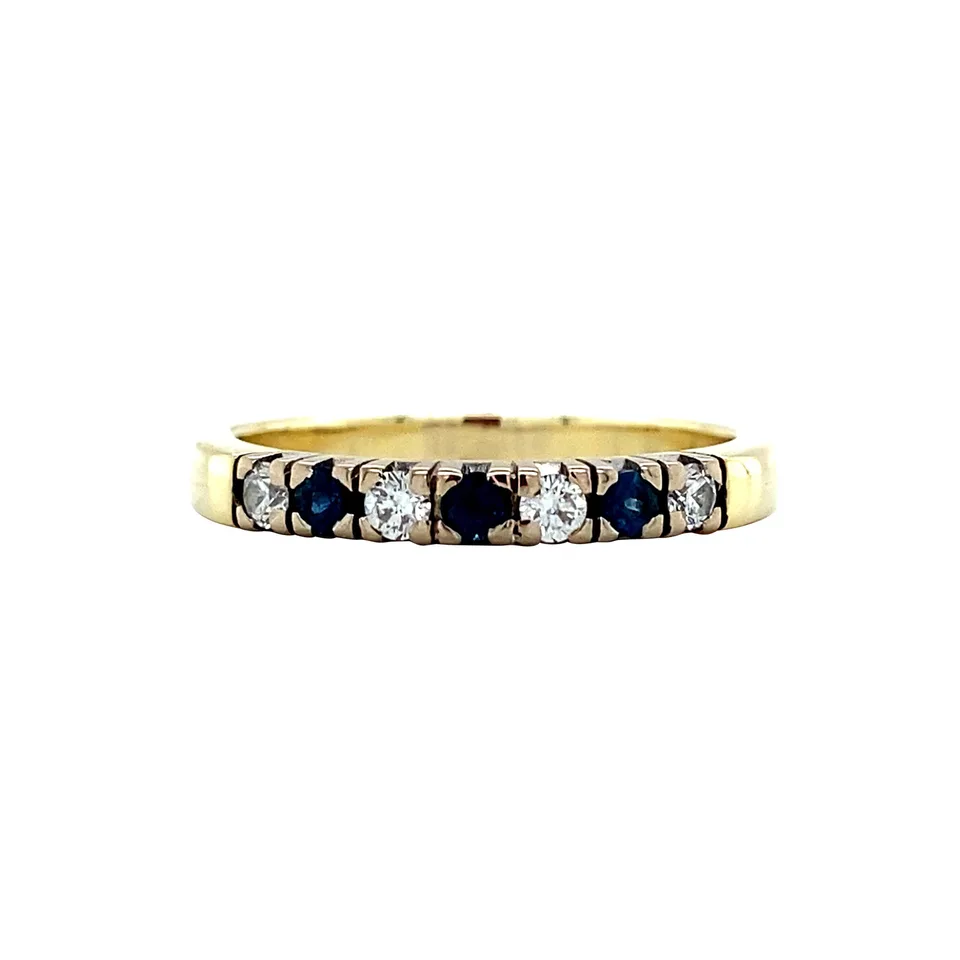 Vintage 14K Gold Ring with Sapphire and Diamond