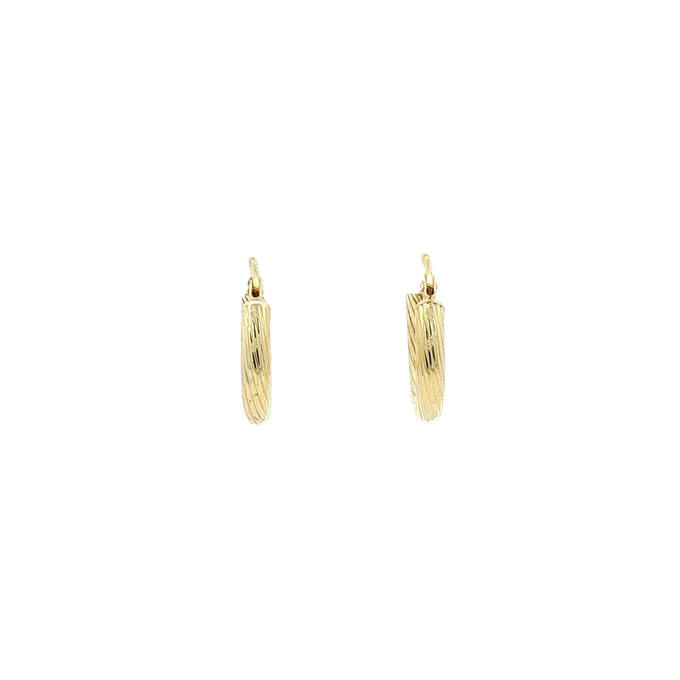 Vintage 14K Gold Fancy Hoop Earrings