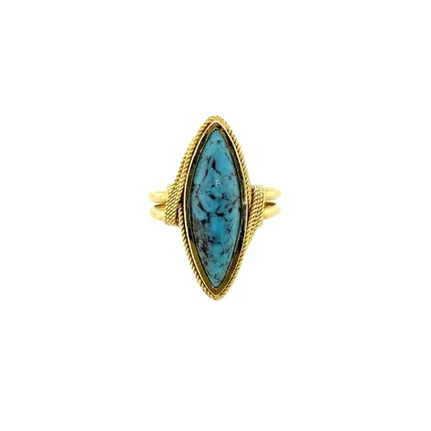 Vintage 18K Gold Ring with Turquoise