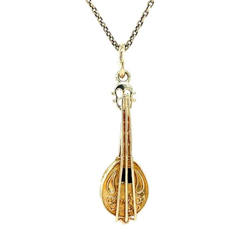 Vintage 14K Gold Mandolin Pendant