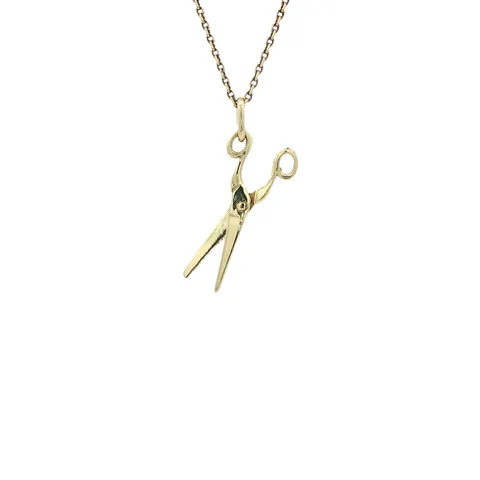 Vintage 14K Gold Scissors Pendant