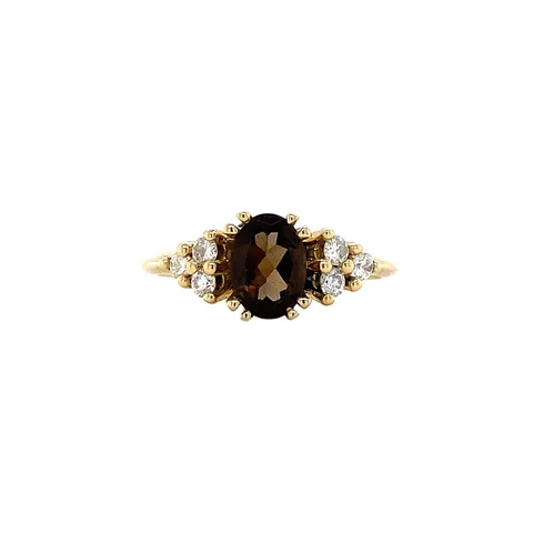 Vintage Audrey 14K Gold Ring, Solid Rock