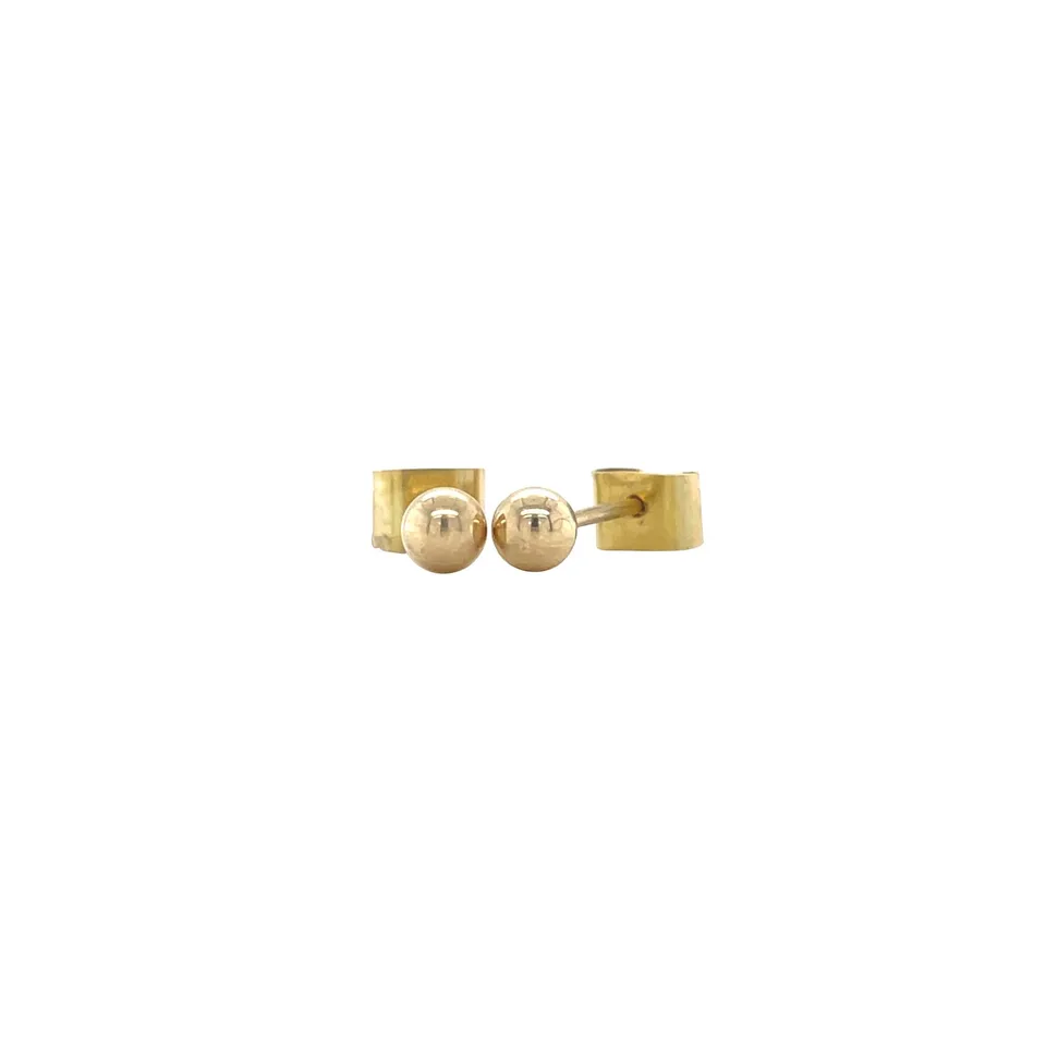 Vintage 14K Gold Bead Stud Earrings