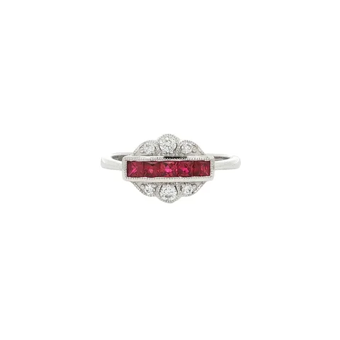 Vintage 14K Gold Ring with Ruby and Diamond