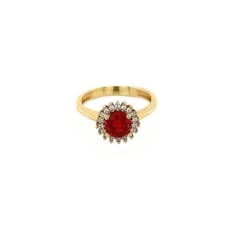 Vintage 14K Gold Cluster Ring with Cubic Zirconia