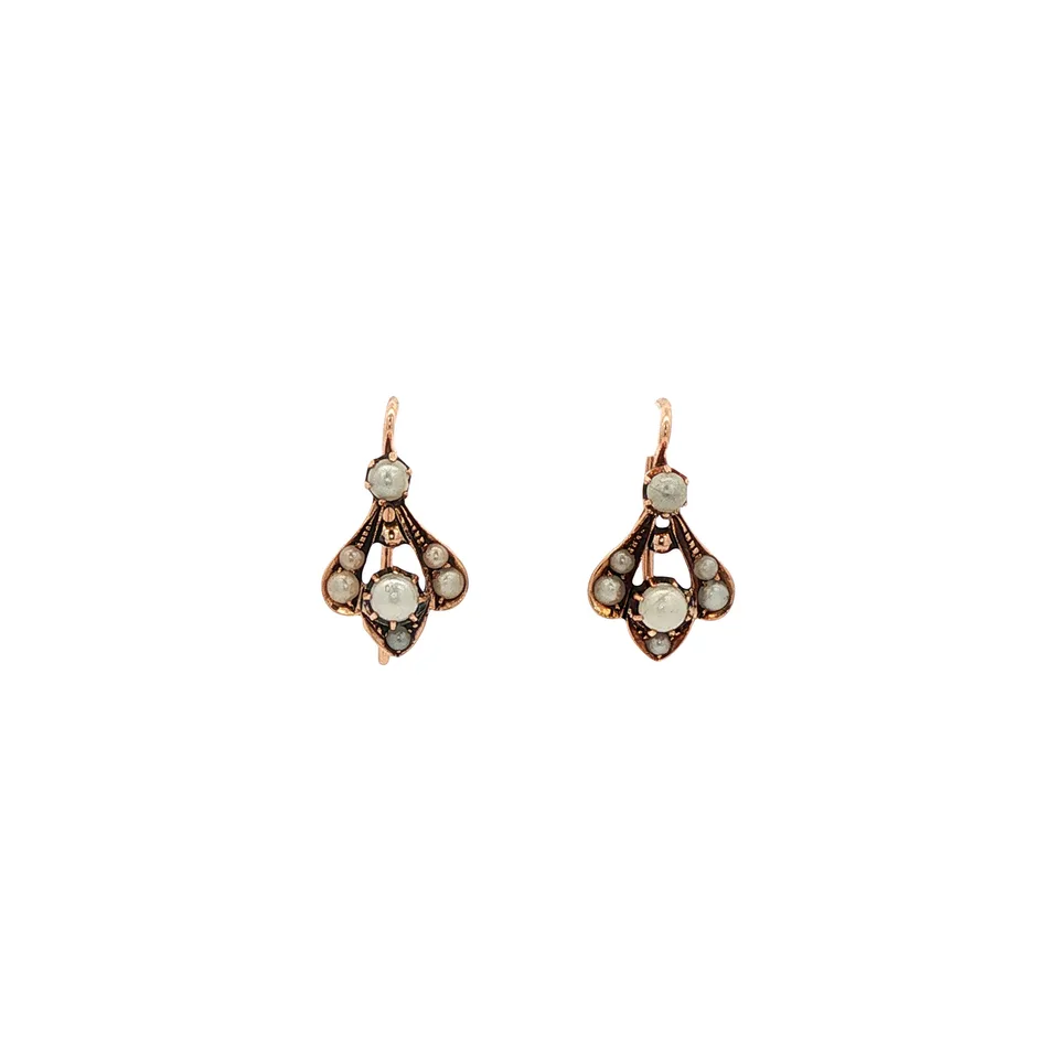 Vintage 14K Rose Gold Drop Earrings with Zaadparel