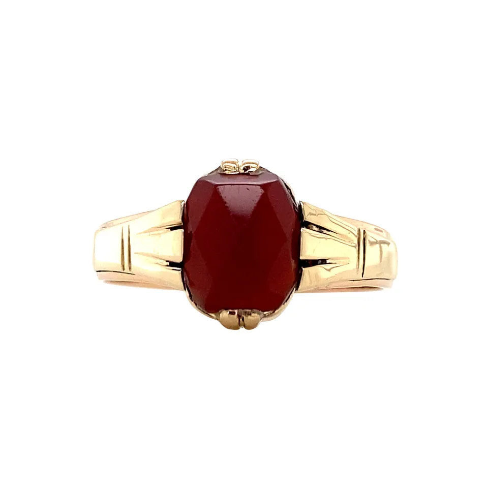 Vintage 12K Gold Ring with Carnelian
