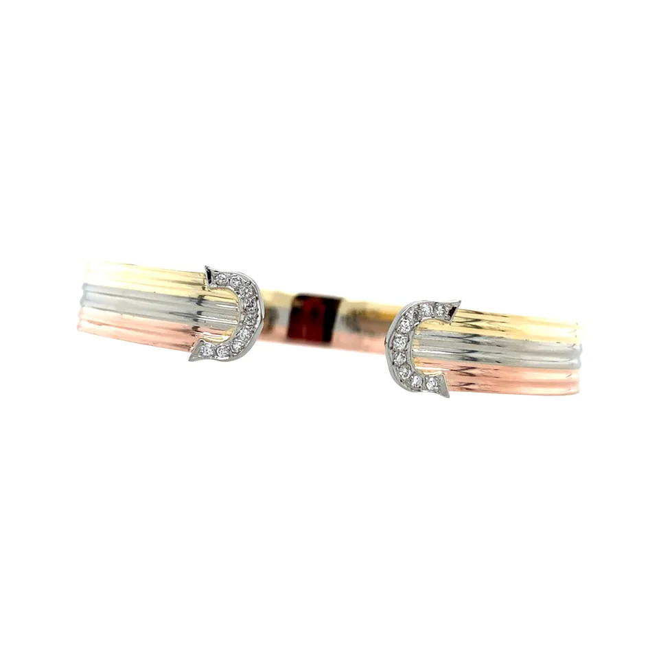Vintage 14K Gold Bangle with Diamond