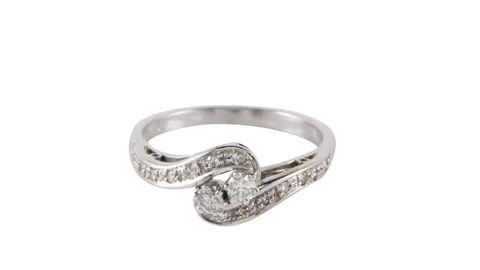 Vintage 14K White Gold Ring with Diamonds