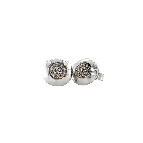 Vintage 14K White Gold Stud Earrings with Diamond