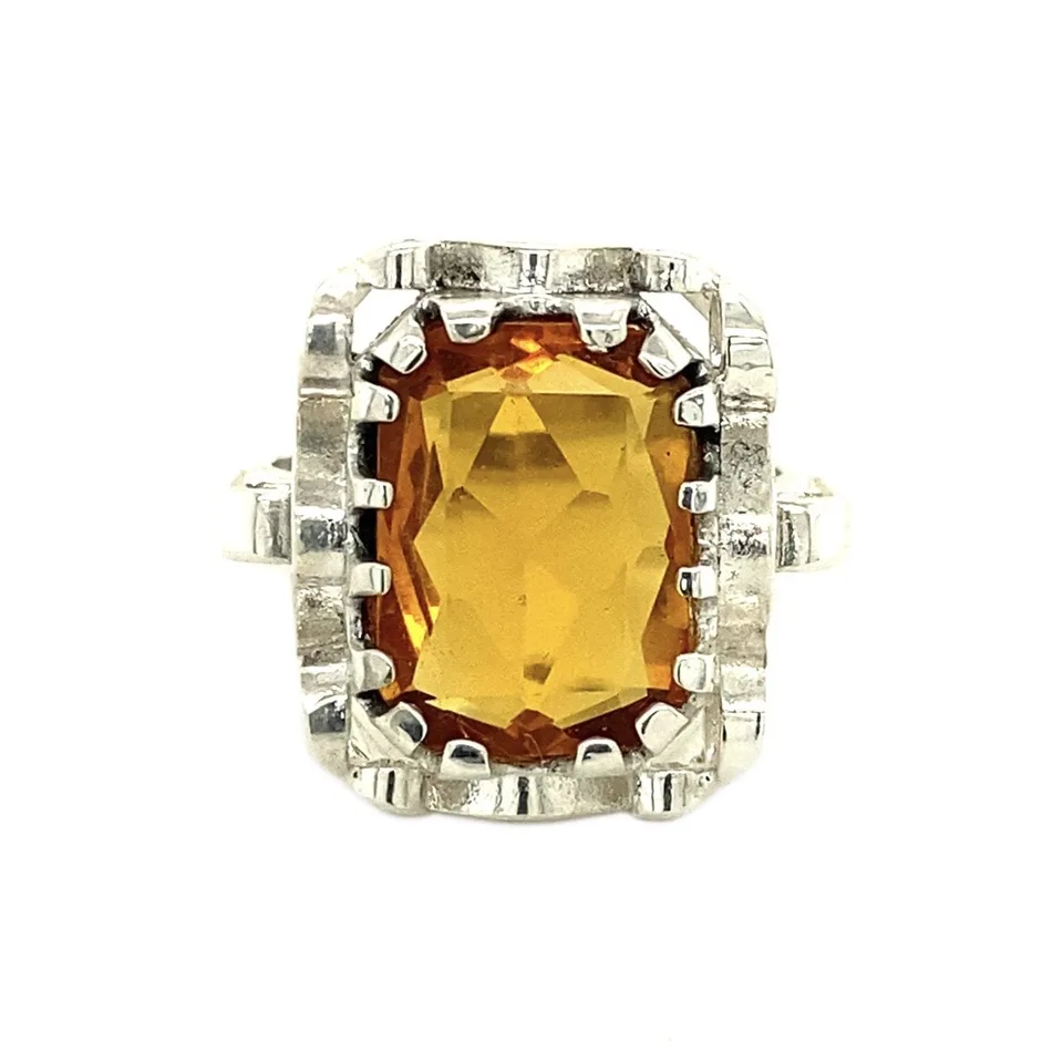 Vintage Queen's Sterling Silver Ring, Golden Hour