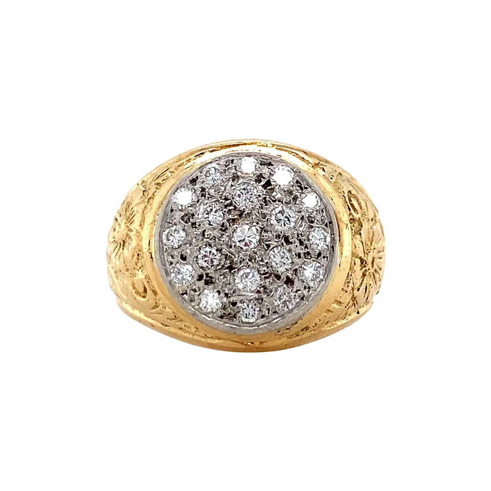 Vintage 18K Gold Ring with Diamond