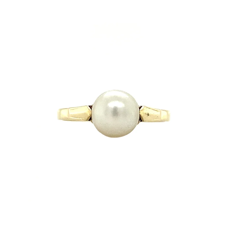 Vintage 14K Gold Ring with Pearl