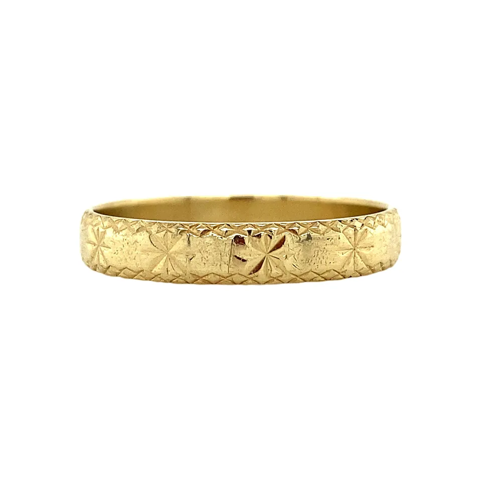 Vintage 14K Gold Ring with Gravures