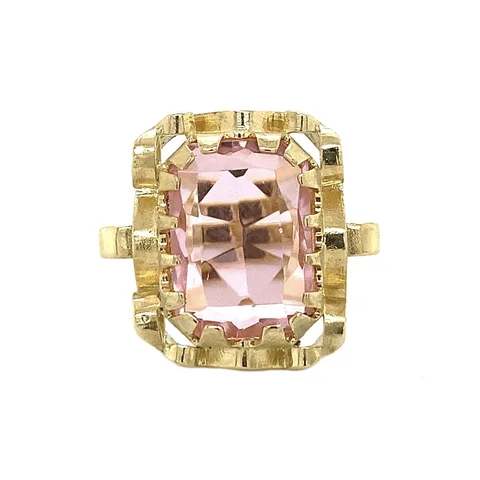 Vintage Queen's 14K Gold Ring, Pink Sakura