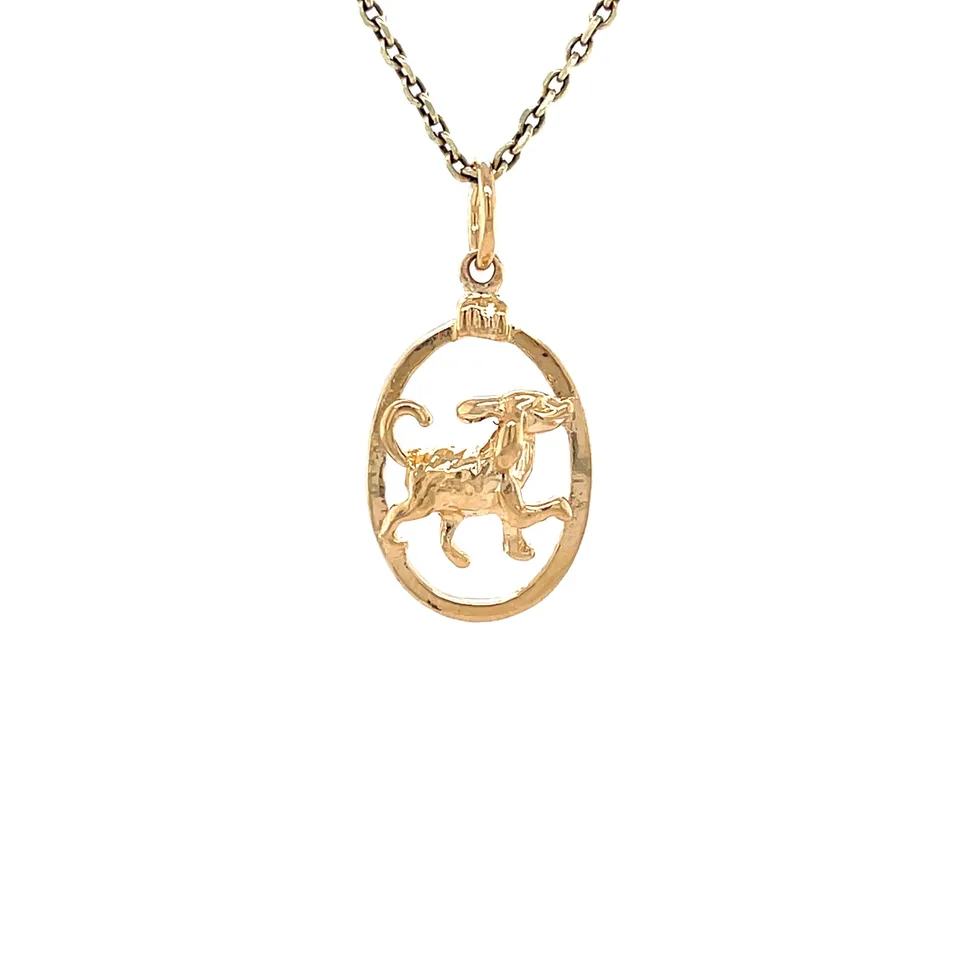 Vintage 18K Gold Hond Pendant