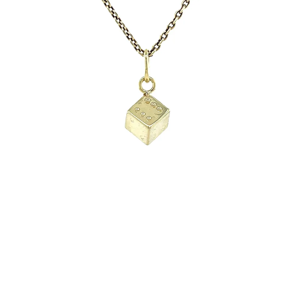 Vintage 14K Gold Dobbelsteen Pendant